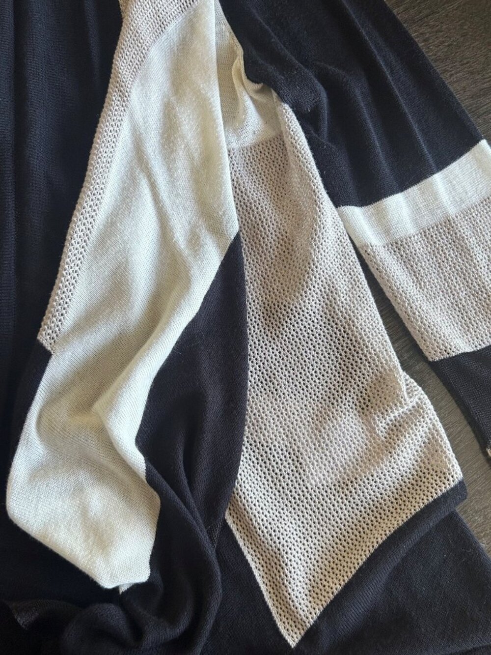 INC INTERNATIONAL CONCEPTS Colorblock Waterfall Open Front Cardigan Size MP - Picture 7 of 9